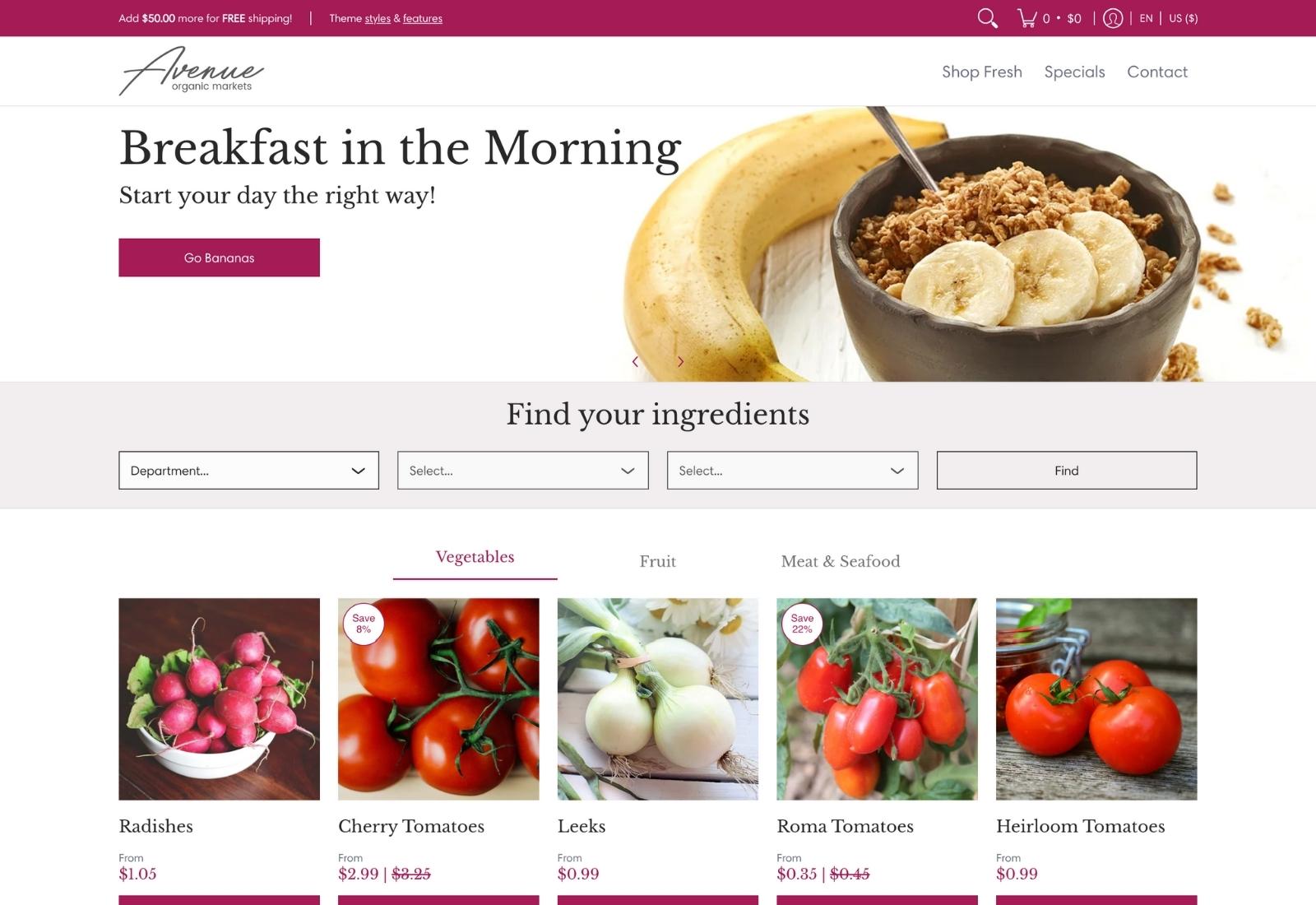 Avenue shopify theme